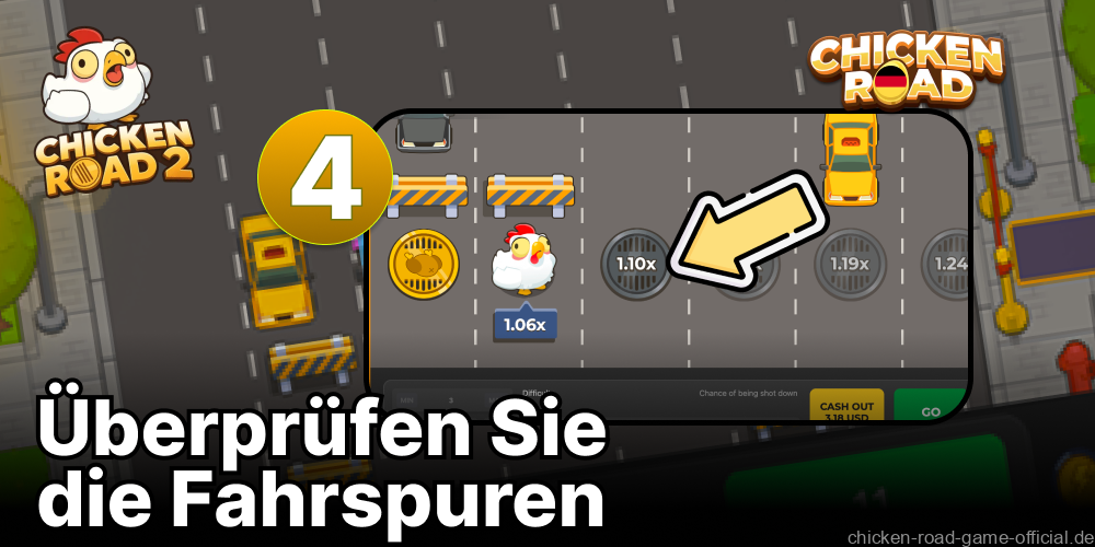 Überprüfen Sie die Fahrspuren